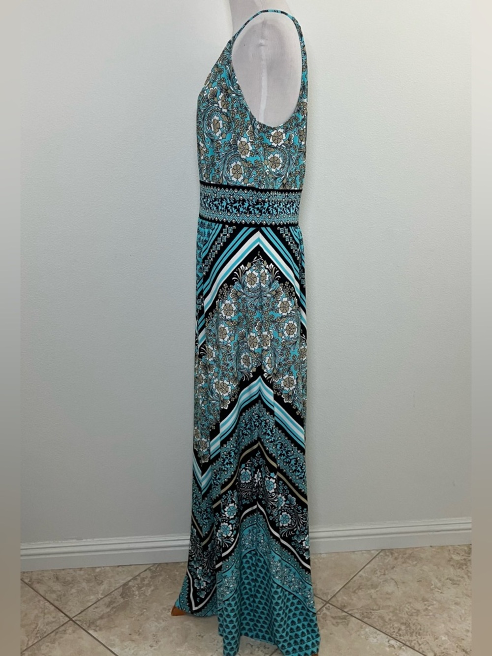 Turquoise Halter Maxi Dress - Picture 6 of 15